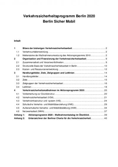 Verkehrssicherheitsprogramm Berlin 2020